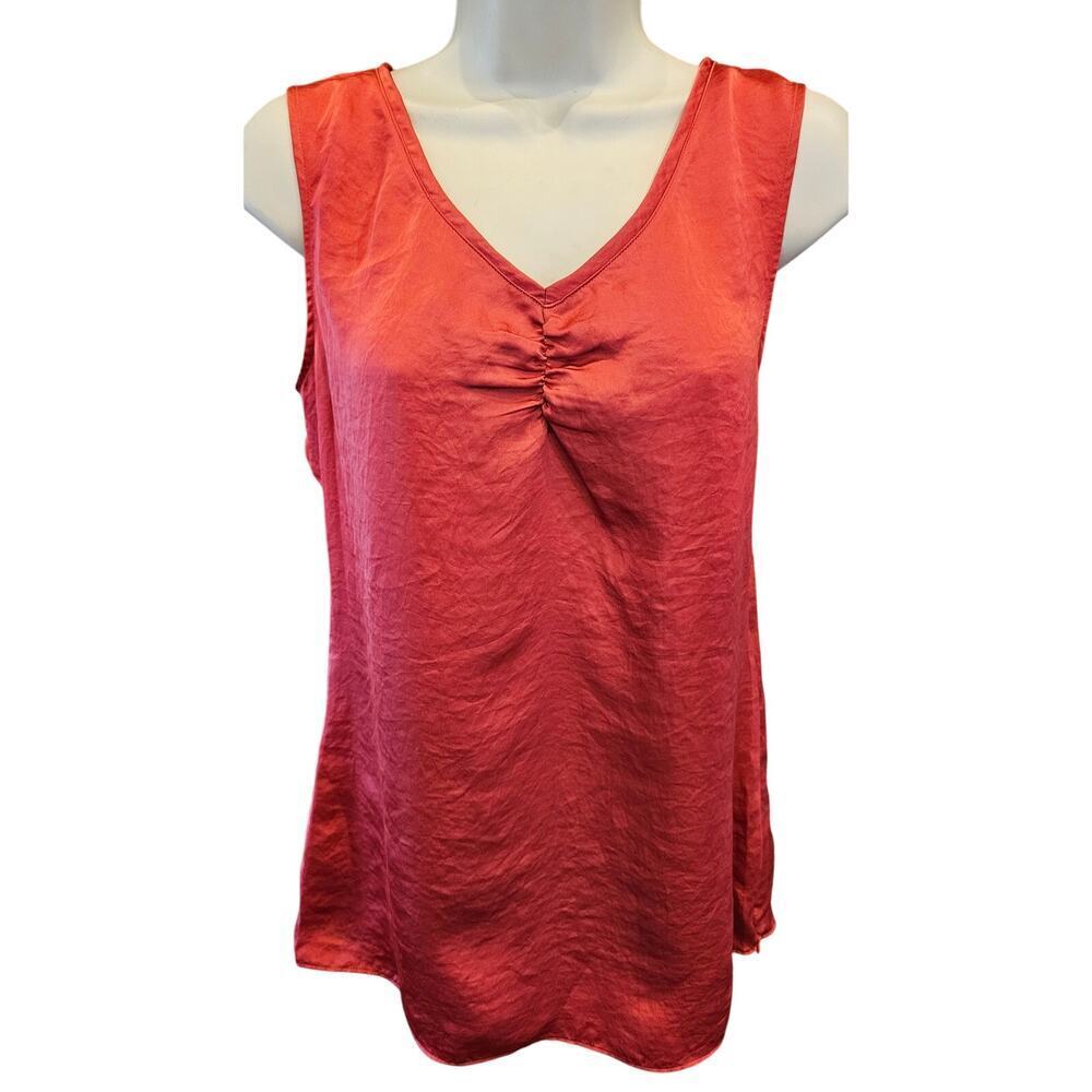 NWT banana republic dark coral fuax satin sleevless sz 6 career casual business